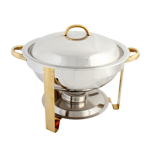Thunder Group SLRCF0831GH 4 Qt. Stainless Steel Lift-Off Cover Round Chafer