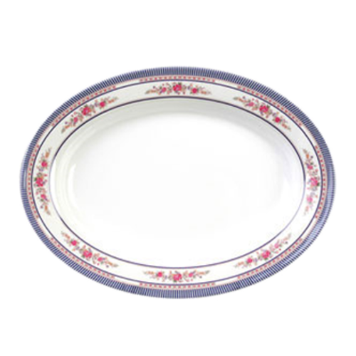 Thunder Group 2016AR 16" W x 11.63" D Melamine Rose Oval Platter