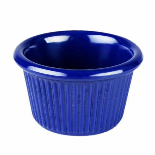 Thunder Group ML507CB1 1.5 Oz. Cobalt Blue Melamine Round Fluted Ramekin