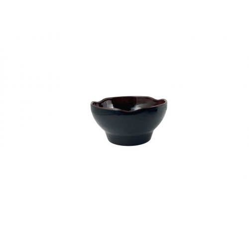 Thunder Group 3706TM 12.5 Oz. Melamine Tenmoku Wave Round Rice Bowl