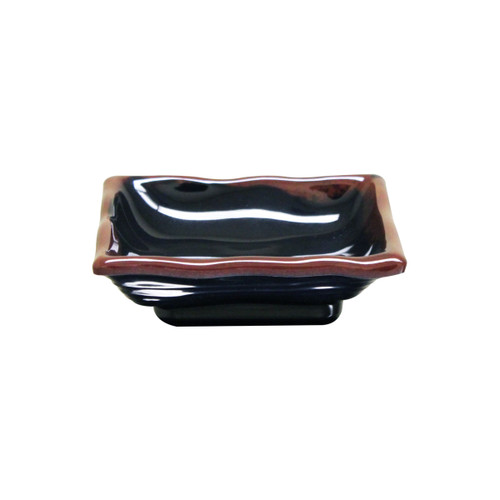 Thunder Group 2404TM 3 Oz. Melamine Square Tenmoku Sauce Dish