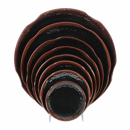 Thunder Group 1810TM 10.5" Dia. Melamine Tenmoku Lotus Plate