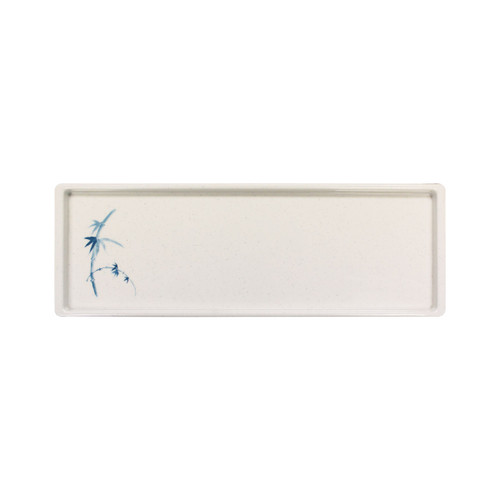 Thunder Group 0900BB 13.5" W x 4.5" D Melamine Rectangular Blue Bamboo Sandwich Tray