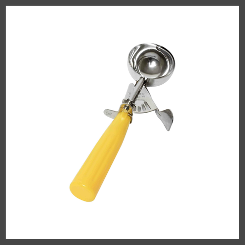 Thunder Group SLDS020 1.63 Oz. Yellow Stainless Steel Plastic Handle Disher