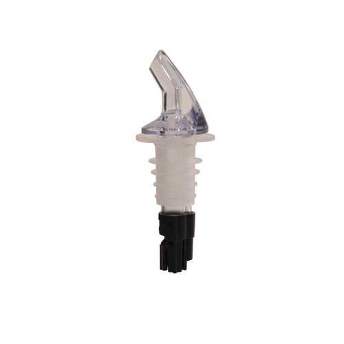 Thunder Group PLPR063M 0.63 Oz. Black Tail Clear Spout SAN (Plastic) Liquor Pourer