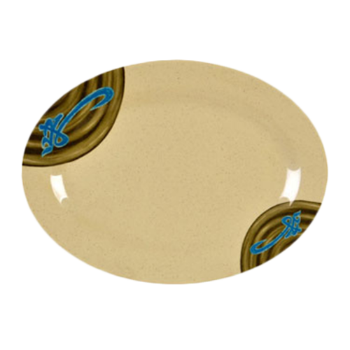 Thunder Group 2008J 8" W x 6" D Melamine Wei Oval Platter