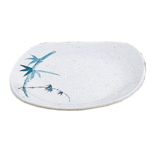 Thunder Group 1203BB 6" W x 5.5" D Blue Bamboo Melamine Oblong Platter