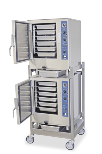 Sterling Manufacturing SP208-6-1-AF DCA DBL 12 Pans Stainless Steel Boilerless Electric 1 Compartment Convection Steamer - 208 Volts