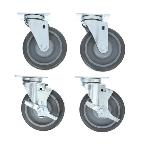 Component Hardware CSTPK-5RSP 5" Dia. Gray Polyurethane Plate Caster