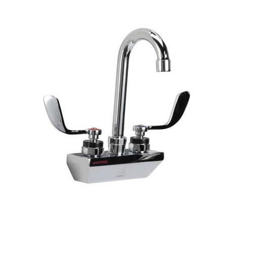 Component Hardware KL45-4000-RE4 4" Centers Stainless Steel Gooseneck Spout Compression Wall Mount Encore Faucet