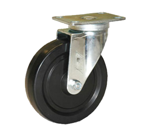 Component Hardware CMP1-4KPN 4" Dia. Black Rubber Plate Caster