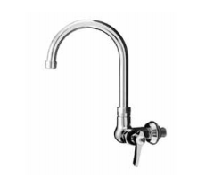 Component Hardware KL70-9102-SE1 6" Stainless Steel Gooseneck Spout Ceramic Wall Mount Encore Faucet