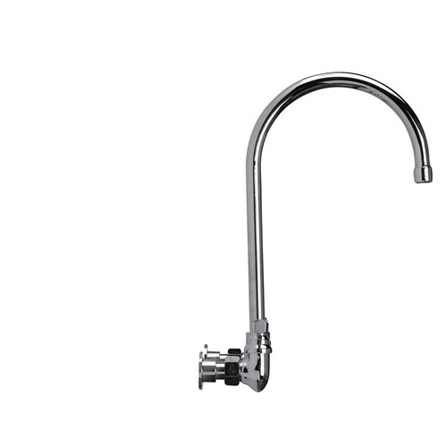 Component Hardware TLL13-8101-SE1Z 8" Centers Stainless Steel Gooseneck Spout Ceramic Wall Mount Top-Line Faucet