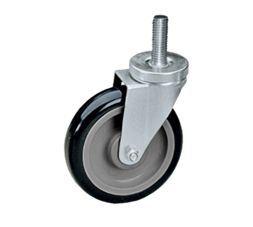 Component Hardware CMT2-5BPN 250 Lbs. Black Polyolefin Swivel Threaded Stem Caster