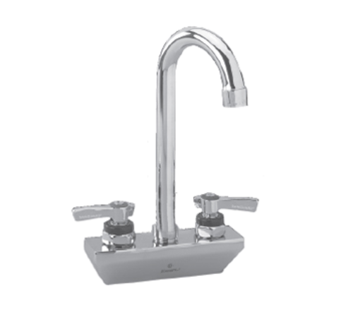 Component Hardware KL45-4102-RE1 4" Centers Stainless Steel Gooseneck Spout Ceramic Wall Mount Encore Faucet