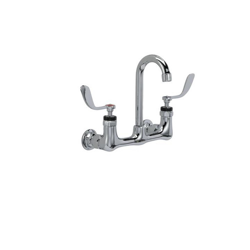 Component Hardware KL54-8100-RE4 8" Centers Stainless Steel Gooseneck Spout Ceramic Wall Mount Encore Faucet
