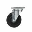 Component Hardware CMP1-5KBN 5" Dia. Black Rubber Plate Caster