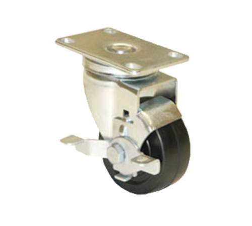 Component Hardware CMP1-3KBN 200 Lbs. Black Rubber Swivel Caster