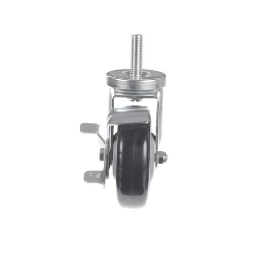 Component Hardware CMT1-3PBB 3" Dia. Blue Polyurethane Wheel Swivel Side Brake Medium Duty Threaded Stem Caster