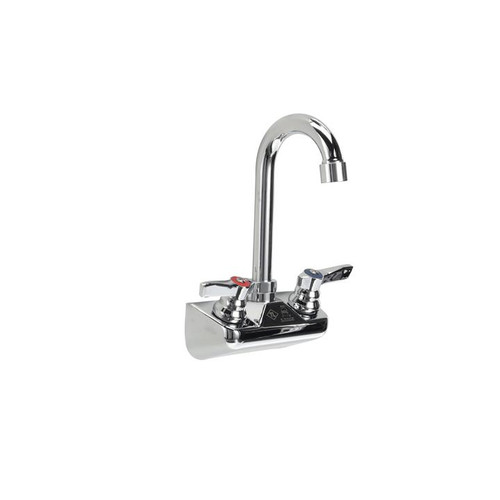 Component Hardware TLL15-4100-SE1Z 4" Centers Stainless Steel Gooseneck Spout Ceramic Wall Mount Top-Line Faucet