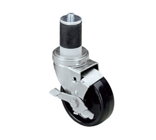Component Hardware CMS1-4BBN 4" Dia. Black Polyolefin Wheel Swivel Medium Duty Expanding Stem Caster
