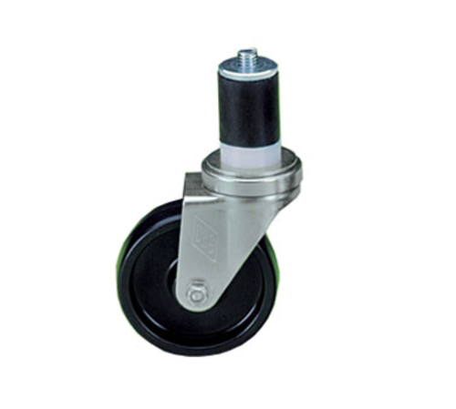 Component Hardware CMS4-5BPN 5" Dia. Black Polyolefin Wheel Swivel Medium Duty Expanding Stem Caster