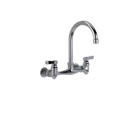 Component Hardware TLL13-8102-SE1MKZ 8" Centers Stainless Steel Gooseneck Spout Ceramic Wall Mount Top-Line Faucet