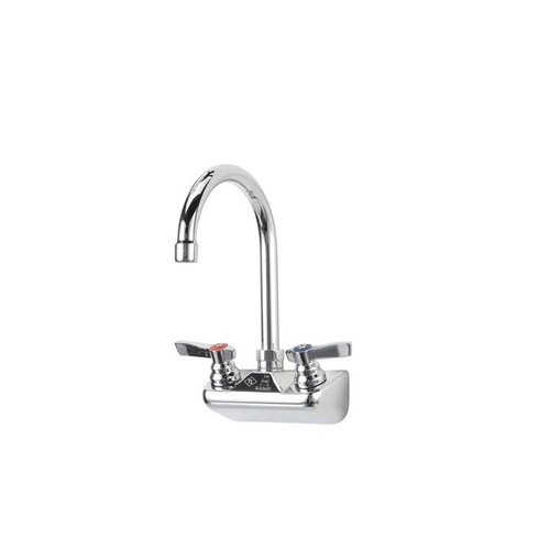 Component Hardware TLL15-4102-SE1Z 4" Centers Stainless Steel Gooseneck Spout Ceramic Wall Mount Top-Line Faucet