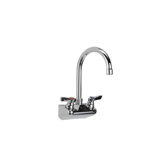 Component Hardware TLL15-4102-SE1Z 4" Centers Stainless Steel Gooseneck Spout Ceramic Wall Mount Top-Line Faucet