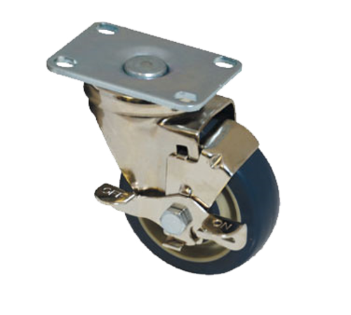 Component Hardware CMP1-4BBN 4" Dia. Black Polyolefin Plate Caster