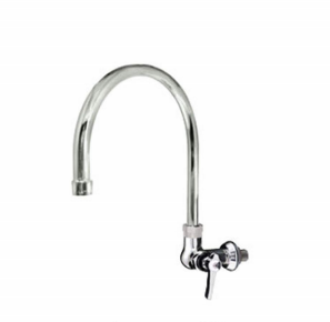 Component Hardware TLL70-9100-SE1Z 3.5" Stainless Steel Gooseneck Spout Ceramic Wall Mount Top-Line Faucet