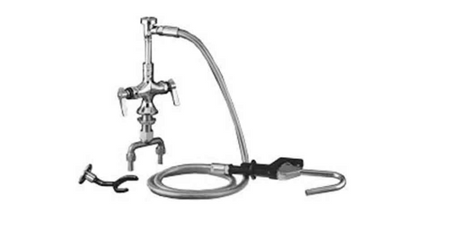 Component Hardware KL50-3000 72" Stainless Steel Flexible Hose Double Pantry Deck Mount Encore Pot Filler Assembly