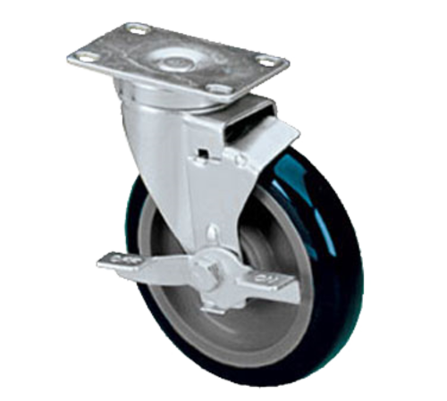 Component Hardware CMP1-3PBB 3" Dia. Blue Polyurethane Plate Caster