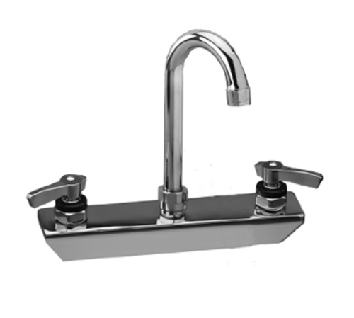 Component Hardware KL45-8101-SE1 8" Centers Stainless Steel Gooseneck Spout Ceramic Wall Mount Encore Faucet