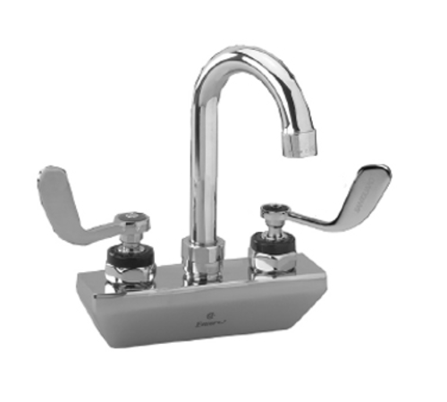 Component Hardware KL45-4102-SE4 4" Centers Stainless Steel Gooseneck Spout Ceramic Wall Mount Encore Faucet