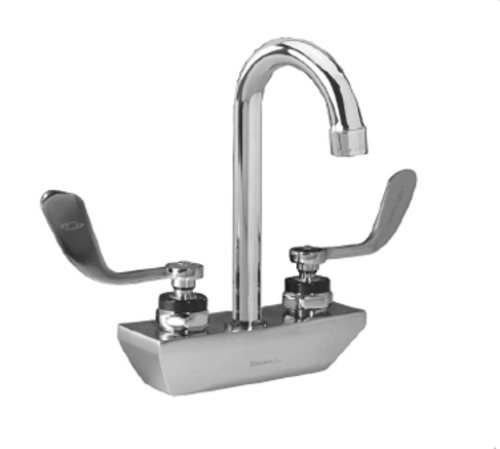 Component Hardware KL45-4001-RE4 4" Centers Stainless Steel Gooseneck Spout Compression Wall Mount Encore Faucet