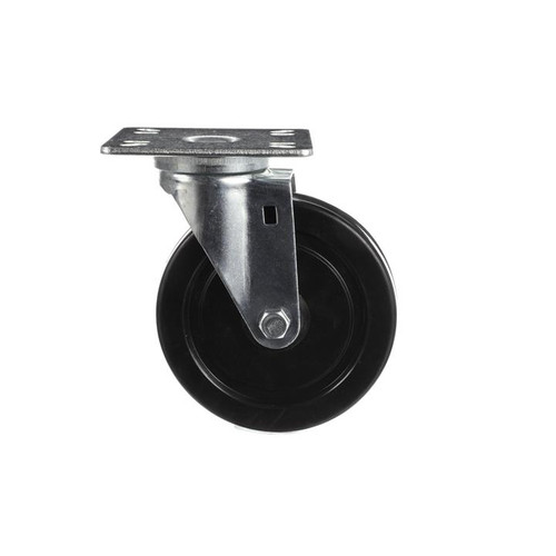 Component Hardware CMPU-5KPN 5" Dia. Black Rubber Plate Caster
