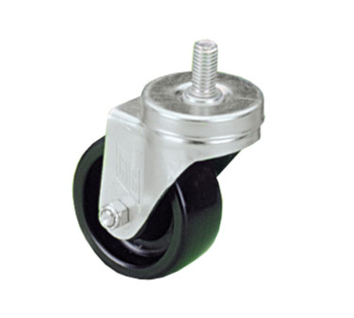 Component Hardware CMT1-4BPN 4" Dia. Black Polyolefin Stem Caster