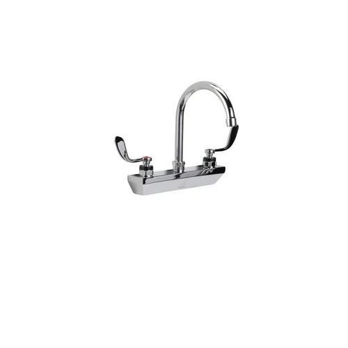 Component Hardware KL45-8002-SE4 8" Centers Stainless Steel Gooseneck Spout Compression Wall Mount Encore Faucet