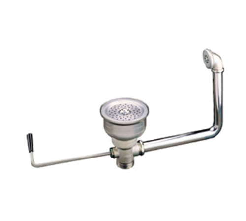 Component Hardware D63-4591 6.5" Sink Opening Stainless Steel Box Pattern Drain and Overflow Assembly Encore Twist Handle Waste Outlet