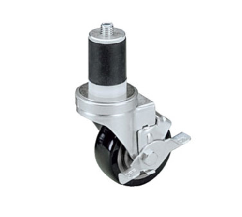 Component Hardware CMS3-3BBN 3" Dia. Black Polyolefin Stem Caster