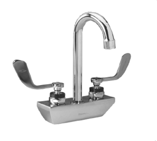 Component Hardware KL45-4002-RE4 4" Centers Stainless Steel Gooseneck Spout Compression Wall Mount Encore Faucet