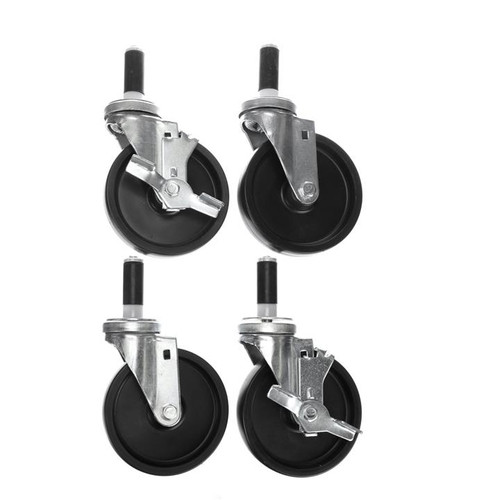 Component Hardware CSTPK-5PES-1 250 Lbs. Black Polyolefin Swivel Caster Pack