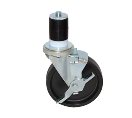 Component Hardware CMS4-4BBN 4" Dia. Black Polyolefin Stem Caster