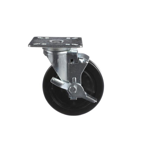 Component Hardware CMPU-5KBN 5" Dia. Black Rubber Plate Caster