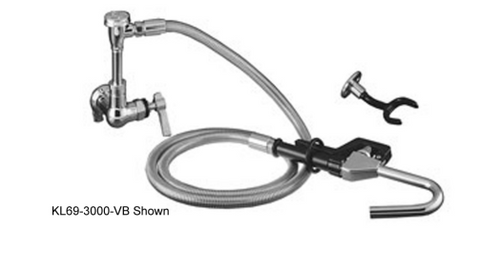 Component Hardware KL69-3000 72" Stainless Steel Flexible Hose Single Hole Wall Mount Encore Pot Filler Assembly
