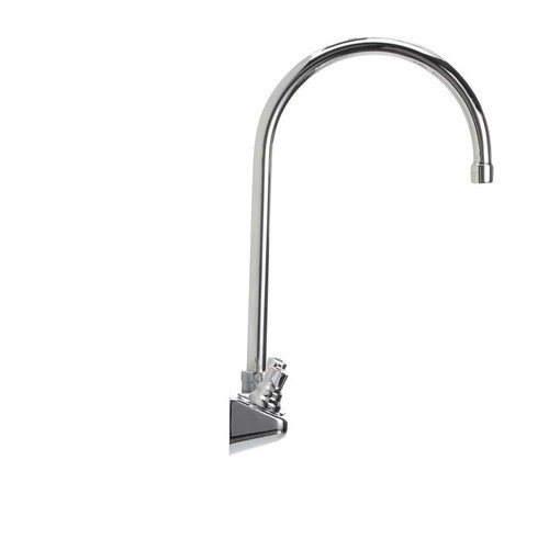 Component Hardware TLL15-4101-SE1Z 4" Centers Stainless Steel Gooseneck Spout Ceramic Wall Mount Top-Line Faucet