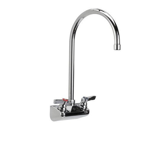 Component Hardware TLL15-4101-SE1Z 4" Centers Stainless Steel Gooseneck Spout Ceramic Wall Mount Top-Line Faucet