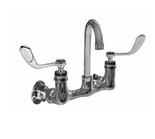 Component Hardware KL54-8002-RE4 8" Centers Stainless Steel Gooseneck Spout Compression Wall Mount Encore Faucet