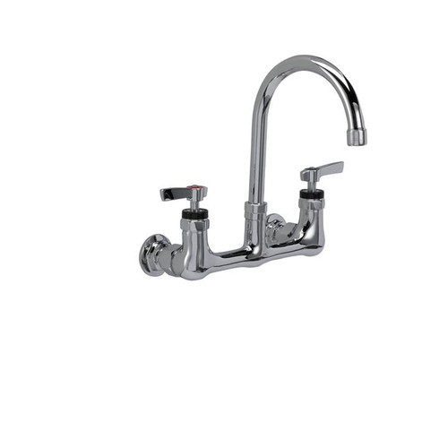Component Hardware KL54-8102-SE1 8" Centers Stainless Steel Gooseneck Spout Ceramic Wall Mount Encore Faucet
